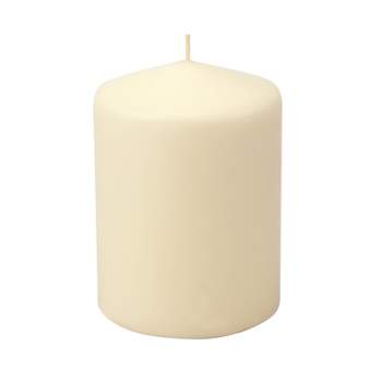Stonebriar 3pk Tall 3'' x 4'' 35 Hour Long Burning Unscented Ivory Wax Pillar Candle