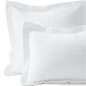 Lands' End Basketweave Cotton Matelasse Pillow Sham - 1 of 4