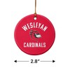Wesleyan University Cardinals Logo Porcelain Holiday Christmas Tree Ornament - 3 of 4