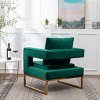 CAVINAS Contemporary Accent Chair, Upholstered Arm Chair with Gold-tone Metal Frame - 3 of 4