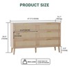 6 Drawer Dresser for Bedroom, Natural Rattan Dresser with Metal Handles, Farmhouse Chest of Drawer for Living Room, Hallway, Entryway - 2 of 4