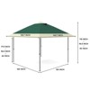 12x12 Pop Up Gazebo Outdoor Canopy Shelter with 4 Stanbags, 8 Stakes Instant Gazebo Tent for Lawn, Garden, Backyard Deck，Green - 2 of 4