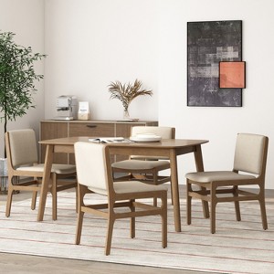 GDFStudio Galtin Contemporary Fabric Upholstered Wood Dining Chairs (Set of 4) - 1 of 4