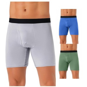 INSPIRE CHIC Men's 3 Pack Lightweight Soft Stretch Open-fly Basic Boxer Briefs - 1 of 4