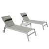 PAGED Outdoor Lounge Chairs with Side Table,3PC Outdoor Chaise Lounge Chair Set with Adjustable Backrest,2 Lounge chairs and 1Table - 2 of 4