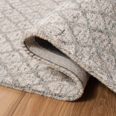 Ivory and Grey Abstract Hand-Tufted Wool Area Rug, 9' x 12'
