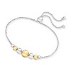 Ross-Simons Italian 3.5-8mm Sterling Silver and 18kt Gold Over Sterling Graduated Bead Bolo Bracelet Size - 3 of 4