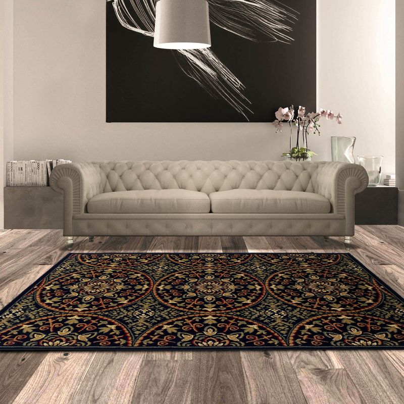 Abstract Geometric Medallion Traditional Modern Casual Floral High-Traffic Power-Loomed Indoor Area Rug by Blue Nile Mills, 2 of 6