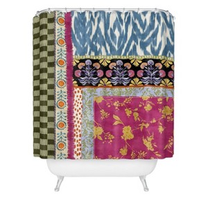 Deny Designs Lou Bruzzoni Boho Colorful Patch Shower Curtain - 1 of 3