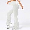 BABYYER Women Ribbed Flare Leggings, High Waist Stretchy Yoga Pants, Lightweight Workout Fitness Trousers - 3 of 4