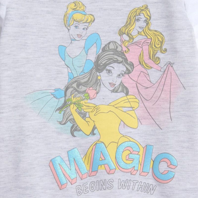 Disney Princess Cinderella Aurora Belle Girls Graphic T-Shirt and Leggings Outfit Set , 4 of 9