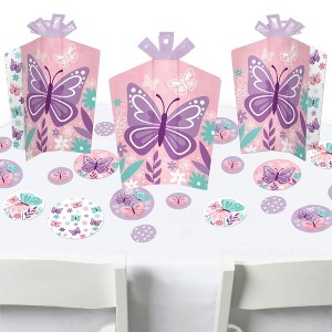 Big Dot of Happiness Beautiful Butterfly - Floral Baby Shower or Birthday Party Decor and Confetti - Terrific Table Centerpiece Kit - Set of 30 - 1 of 4