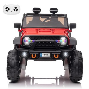 24V 2 Seaters Kids Ride Truck with Remote Control, 180W Motor 7Ah Battery 20" Seat Electric Ride on CarToy for 3+, Shovel, Led Light, Music - 1 of 4