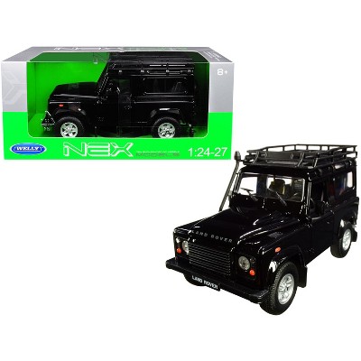 Land Rover Defender with Roof Rack Black 1/24-1/27 Diecast Model Car by Welly