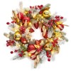 Pre Lit Christmas for Front Door, 24 In Christmas Wreath with Ball Ornaments, Berries for Door Wall Window Fireplace, Indoor Outdoor Xmas Decor - 4 of 4