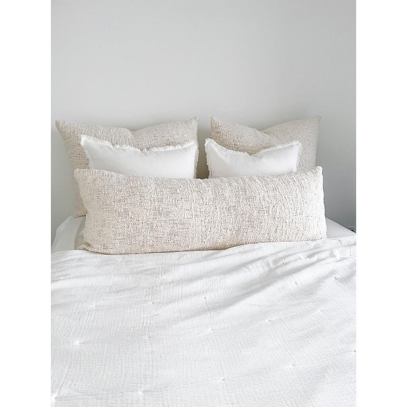 Cozy Cotton White Boucle Body Pillow, 2 of 9