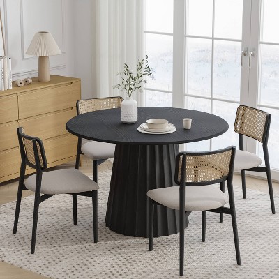 Dovelina Round Dining Table Modern Wood Kitchen Table for 4 People - 46"