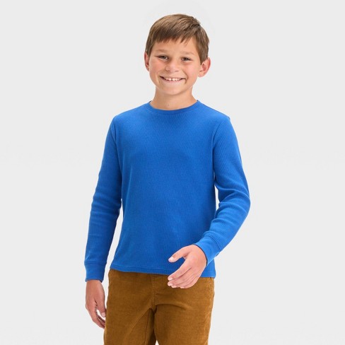 Boys' Thermal Pullover Sweatshirt - Cat & Jack™ Blue XS