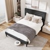 Safstar Full Size Bed Frame with Tufted Headboard & Wooden Slats Easy Assembly - 3 of 4