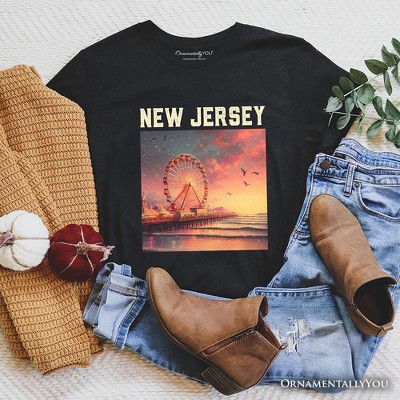 Vibrant The Wheel New Jersey State T-Shirt, Atlantic City Shore Tee and East Coast Souvenir | OrnamentallyYou