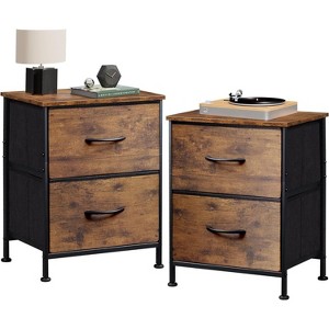 GALAXHERO Nightstand Set of 2, 2 Drawer Dresser for Bedroom, Bedside Furniture, Night Stand, End Table with Fabric Bins for Bedroom, Closet - 1 of 4
