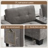 VYNXARIA 104inch Sectional Sofa with Acrylic Table Top,Chenille U Shaped Couch Set with 2 Consoles,USB Charger,Storage Drawers and Pockets,Gray - 4 of 4