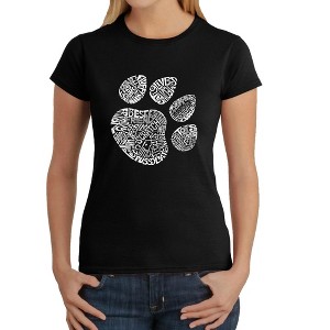 LA Pop Art Women's Word Art T-Shirt - Cat Paw - 1 of 4