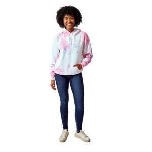 Hello Kitty & Friends Circle Of Friends Women's Pink Cloud Wash Long Sleeve Hooded Sweatshirt - 1 of 4