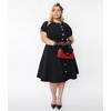 Unique Vintage Women's Plus Button Swing Dress Black 5X/26 - 4 of 4