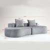 CAVINAS Comfy Corduroy Sofa with 1 Seater,Modern Moon Bay Sofa with A Removable Pillow,Compressed Sofa Couch for Living Room Furniture - 3 of 4