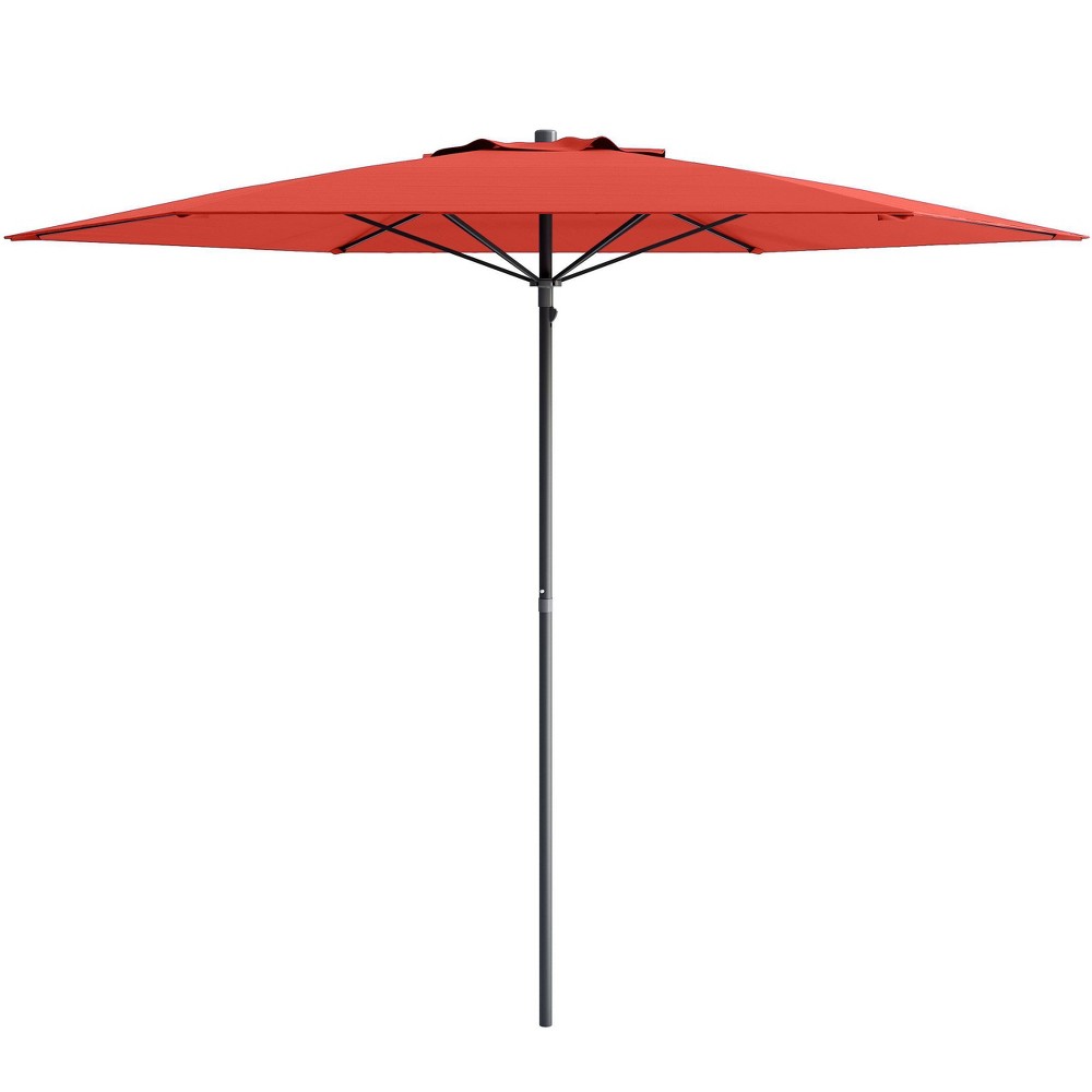 7.5' x 7.5' UV and Wind Resistant Beach/Patio Umbrella Crimson Red - CorLiving: Steel Frame, Portable with Carrying Bag