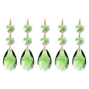 Unique Bargains Crystal Shiny Teardrop Octagonal Bead Pendants 5 Pcs - 1 of 4