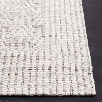 Ivory Beige Handwoven Wool Synthetic 8' x 10' Area Rug