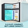 Simzlife 3.2 cu. ft. Mini Refrigerator with Freezer, Compact Dorm Fridge, Adjustable Removable Shelves, 2 Shelves, ETL Certified, Stainless Steel - 2 of 4