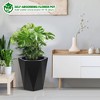 23 Inch Tall Outdoor Planters Set of 2, Self Watering Pots for Indoor Plants with Water Level Monitor & Drainage Hole & Wheels,Black - 2 of 4