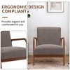 Mid Century Modern Accent Chair Fabric Lounge Armchair with Wood Frame Arm Chairs for Living Room - 3 of 4