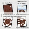 8-Person Outdoor Patio Wooden Round Picnic Table with 4 Built-in Benches and Umbrella Hole - 2 of 4