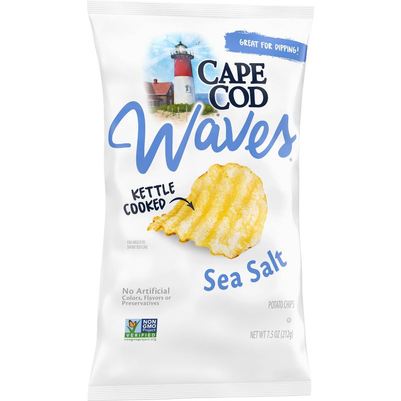 Cape Cod Potato Chips Wavy Cut Sea Salt Kettle Chips - 7.5oz, 6 of 8