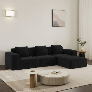 Whisen Modular Sofa Bed - Oversized, Convertible, Soft Corduroy Cloud Velvet Fabric, Two Person Combination - 1 of 4