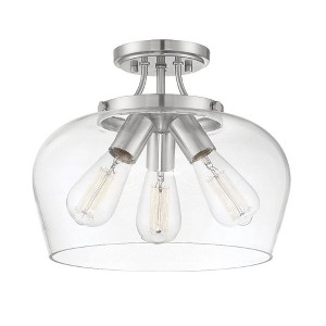 Savoy House Octave 3 - Light Semi-Flush Mount in  Satin Nickel - 1 of 3