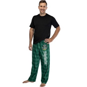 Harry Potter Adult Mens' House Crest Plaid Pajama Pants - All 4 Houses Gryffindor Ravenclaw Slytherin Hufflepuff - 1 of 3