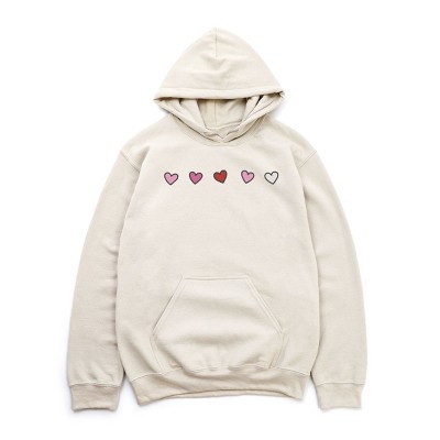 Embroidered Hearts Row - Women's Graphic Hoodie