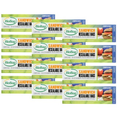 BioBag Resealable Sandwich Bags - Case of 12/25 ct
