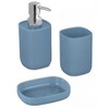 Home Mart GoodsBlue Bathroom Accessories Set - Soap Dispenser, Soap Dish & Tumbler - 2 of 2