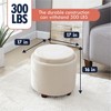 Ornavo Home Lawrence Round Storage Ottoman with Table Top Lid - 2 of 4