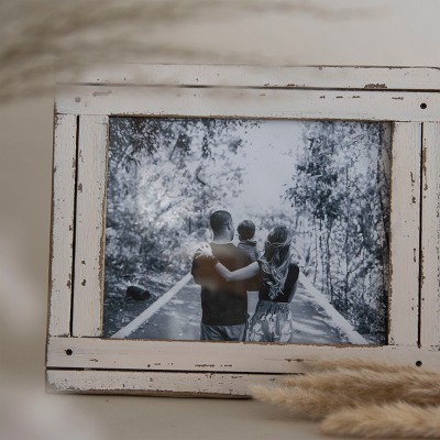 White Distressed Wood 8x10 Tabletop and Wall Frame