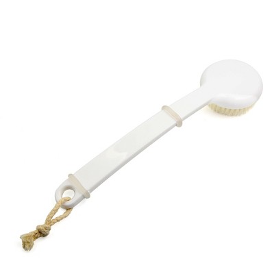 Unique Bargains Nylon Soft Bristle Plastic Curved Handlebar Back Brush Bath Shower Scrubber