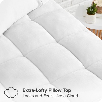 King Size White Down Alternative Pillow-Top Mattress Pad