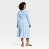 Women's Long Sleeve Rib-Knit Midi Wrap Dress - Ava & Viv™ - 2 of 3