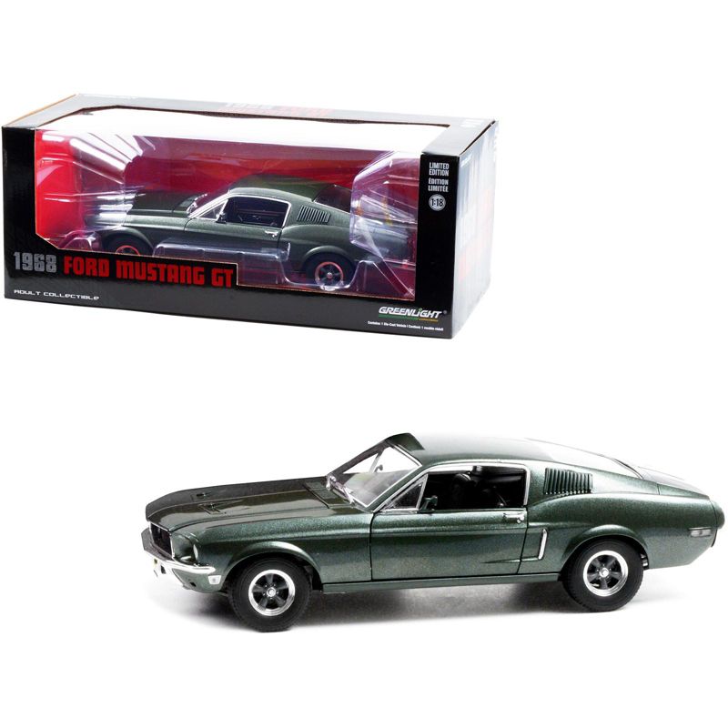 1968 Ford Mustang GT Fastback Highland Green Metallic 1/18 Diecast Model Car by Greenlight, 1 of 4